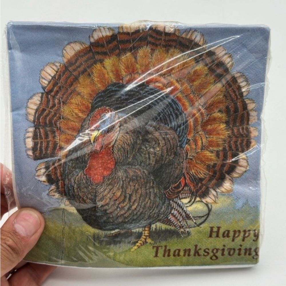 Vintage 1990 Contempo Turkey Cocktail Beverage Napkins 24 Serviettes‎